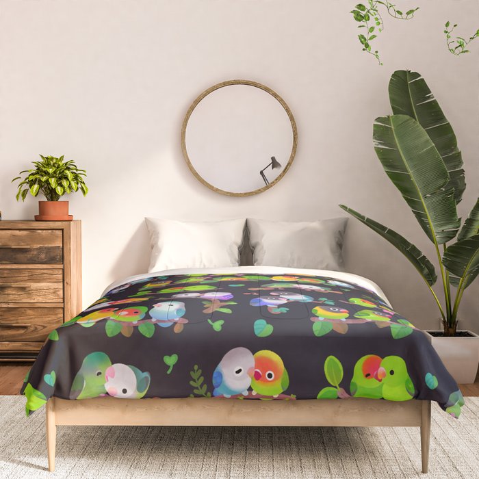 Lovebird - dark Comforter Gallery Image 3