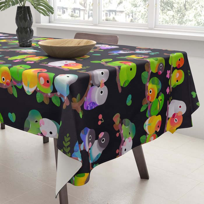 Lovebird - dark Tablecloth Gallery Image 3