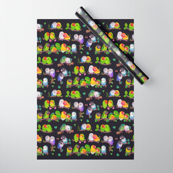 Lovebird - dark Wrapping Paper Gallery Image 1