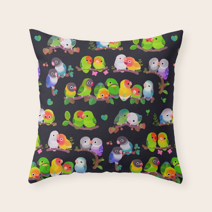 Lovebird - dark Throw Pillow Gallery Image 6