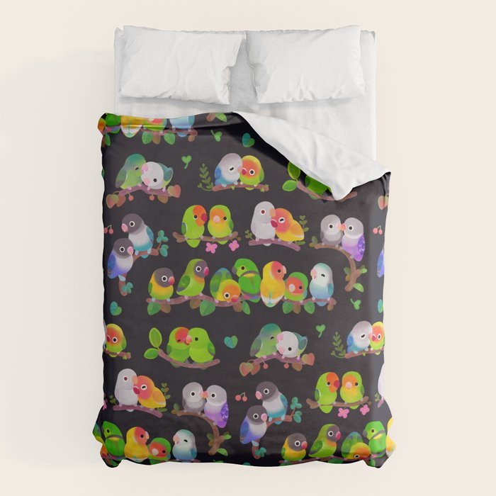 Lovebird - dark Duvet Cover Gallery Image 6