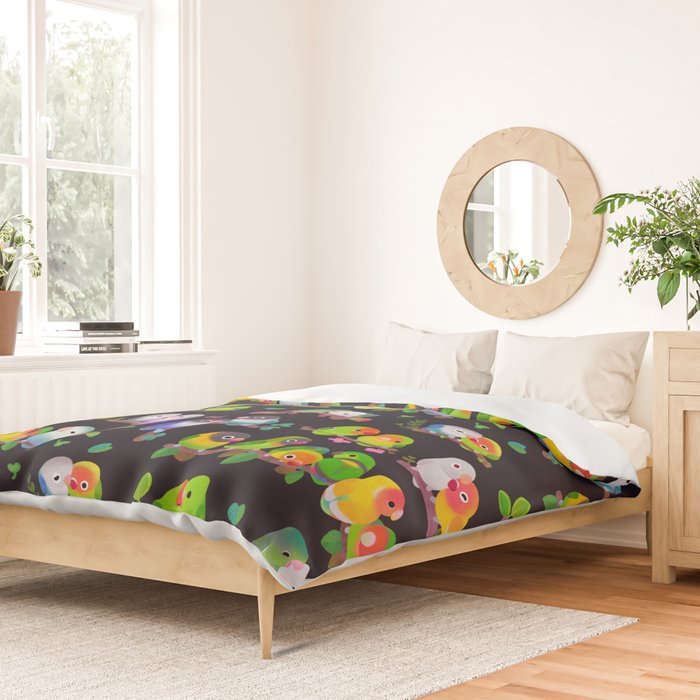 Lovebird - dark Duvet Cover Gallery Image 2