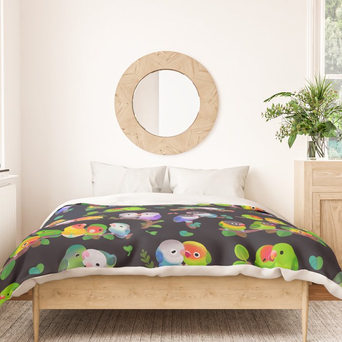 Lovebird - dark Duvet Cover Gallery Image 3