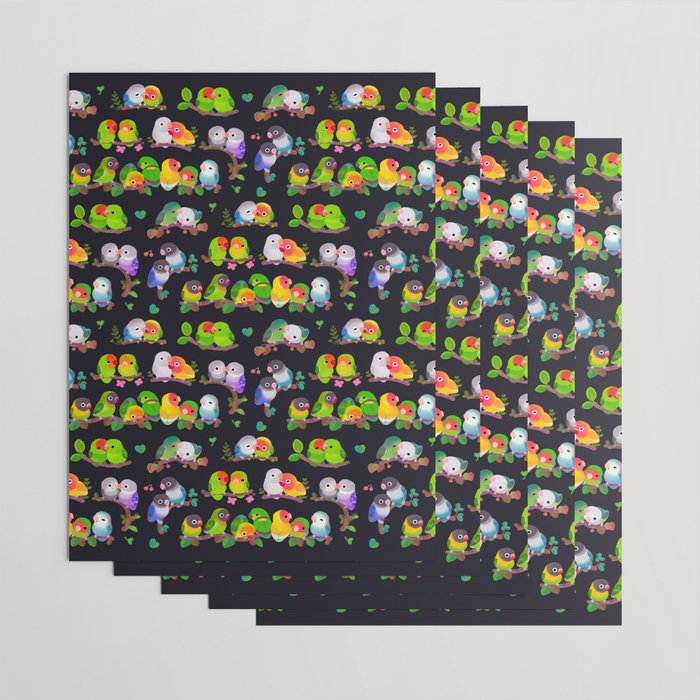 Lovebird - dark Wrapping Paper Gallery Image 3