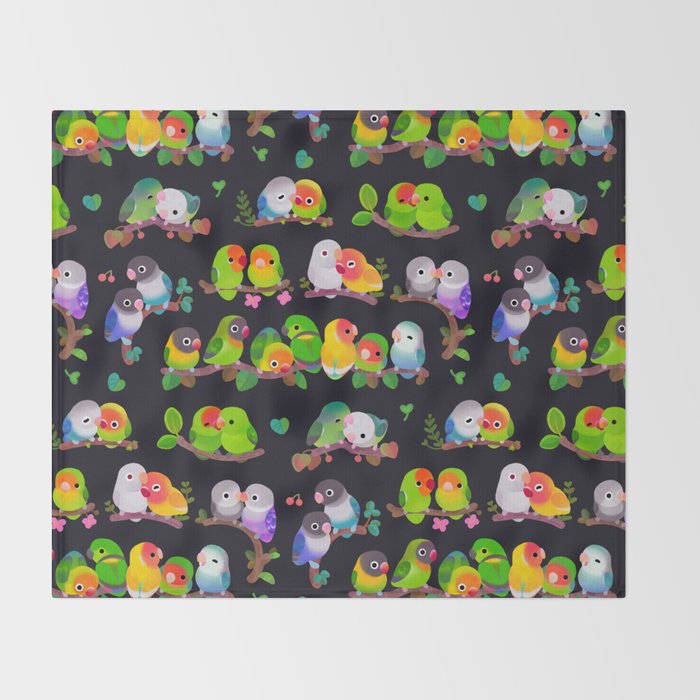 Lovebird - dark Throw Blanket Gallery Image 2