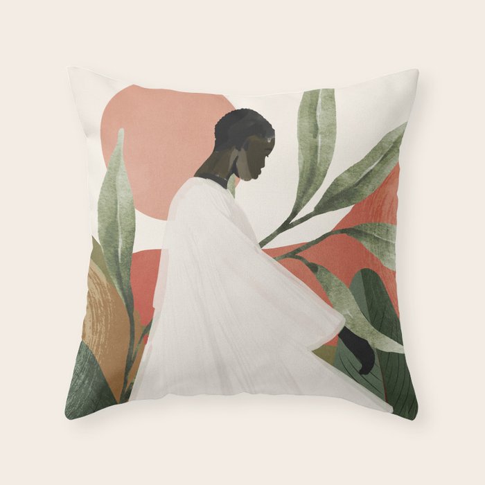 Tropical Girl 44 Throw Pillow Gallery Image 6