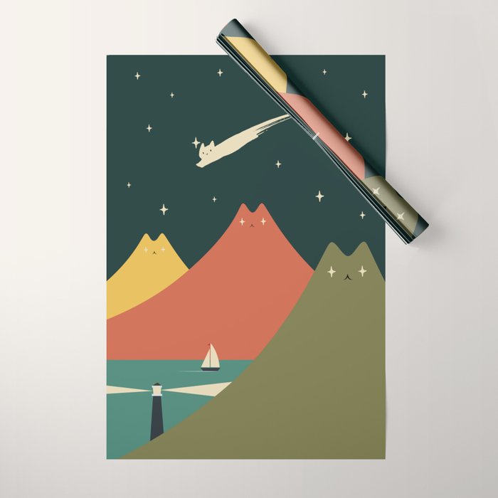 Cat Landscape 130 Wrapping Paper Gallery Image 1