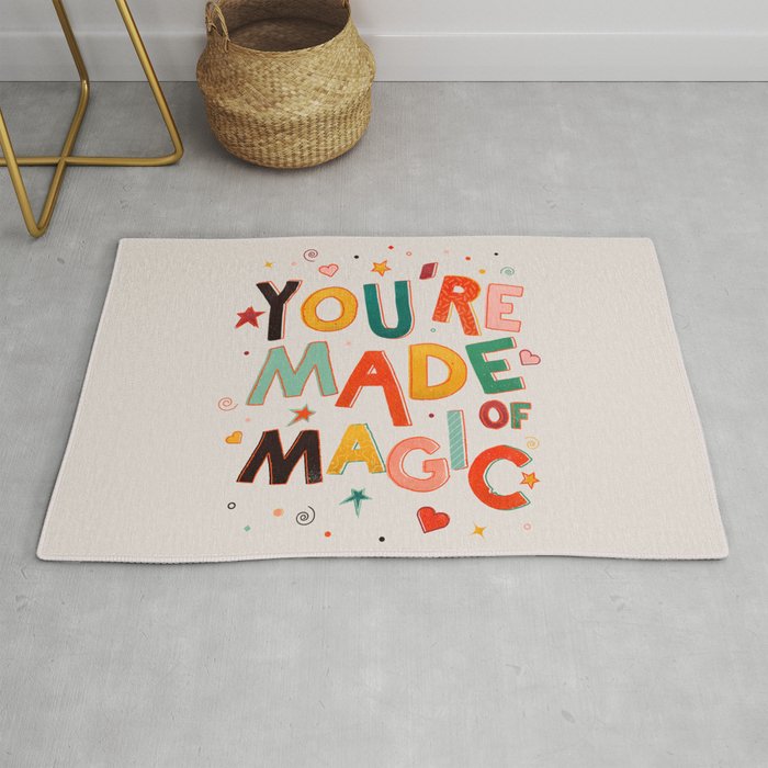 You Are Made Of Magic - colorful letters Rug Gallery Image 1