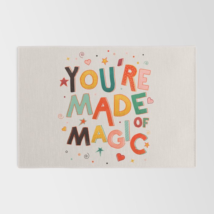 You Are Made Of Magic - colorful letters Rug Gallery Image 2