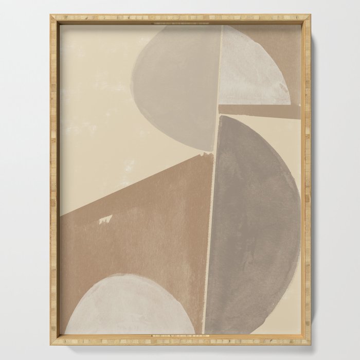 Organic Neutral Tones Shapes Serving Tray Gallery Image 1