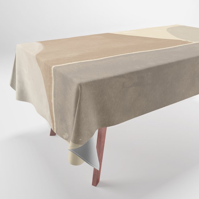 Organic Neutral Tones Shapes Tablecloth Gallery Image 1
