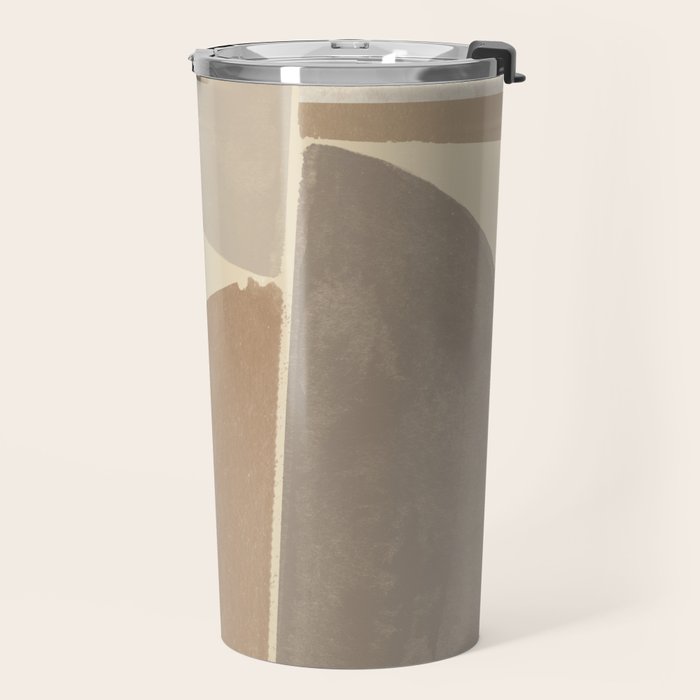 Organic Neutral Tones Shapes Travel Mug Gallery Image 2
