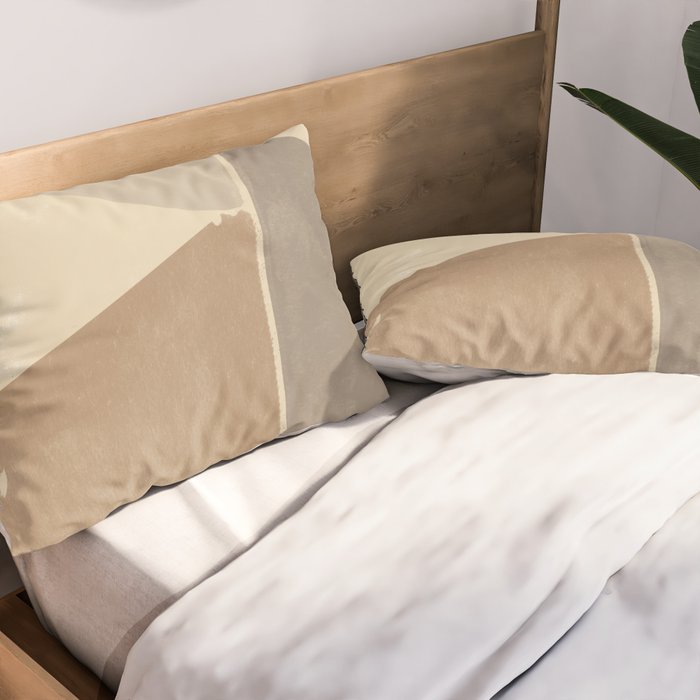 Organic Neutral Tones Shapes Pillow Sham Gallery Image 2