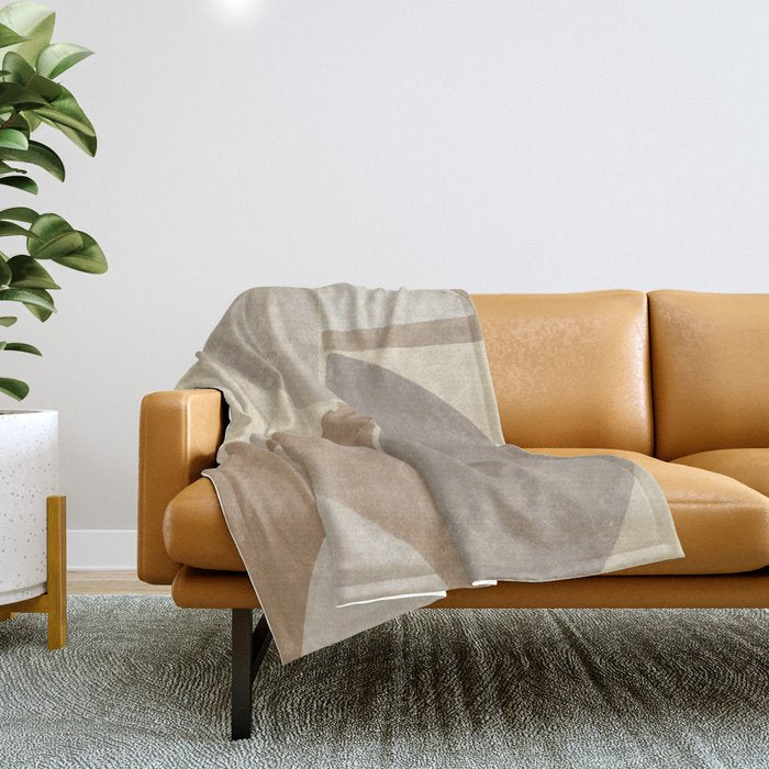 Organic Neutral Tones Shapes Throw Blanket Gallery Image 1