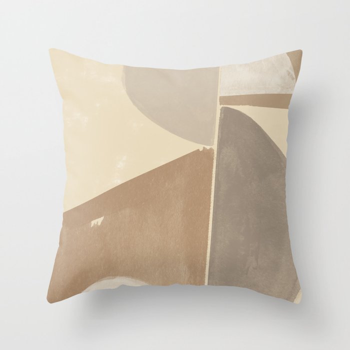 Organic Neutral Tones Shapes Throw Pillow Gallery Image 6
