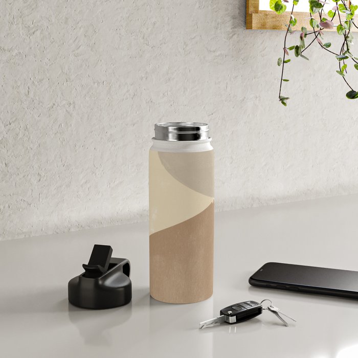 Organic Neutral Tones Shapes Water Bottle Gallery Image 4