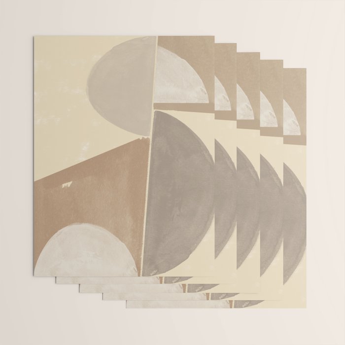 Organic Neutral Tones Shapes Wrapping Paper Gallery Image 3