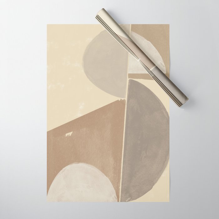 Organic Neutral Tones Shapes Wrapping Paper Gallery Image 1