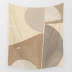 Organic Neutral Tones Shapes Wall Tapestry Gallery Image 4