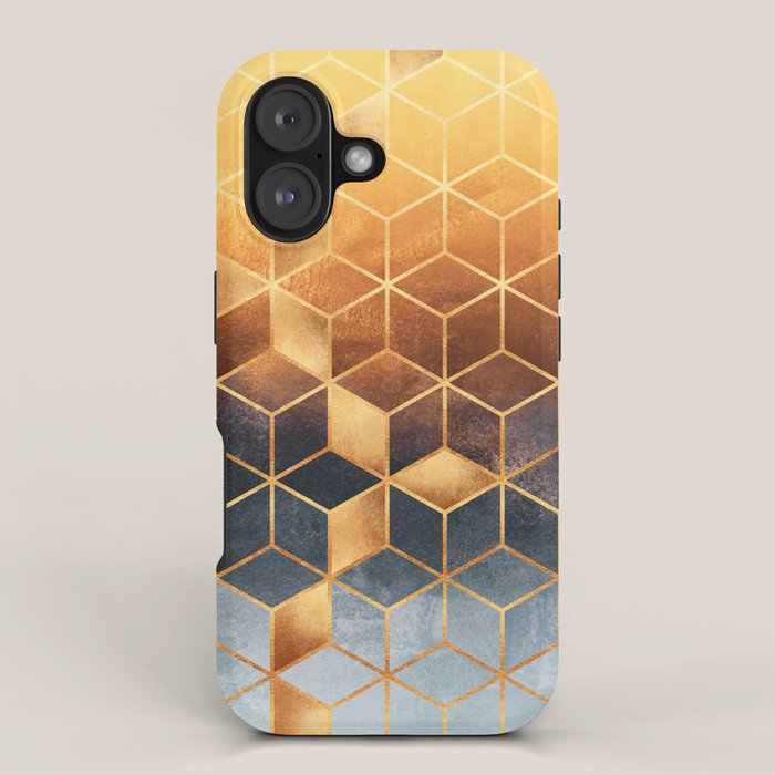 Golden Gradient Cubes iPhone Case Gallery Image 1