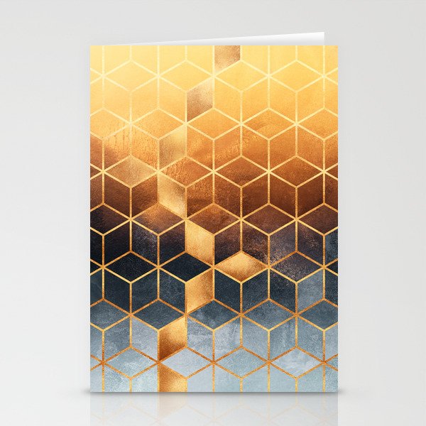 Golden Gradient Cubes Stationery Card Gallery Image 2
