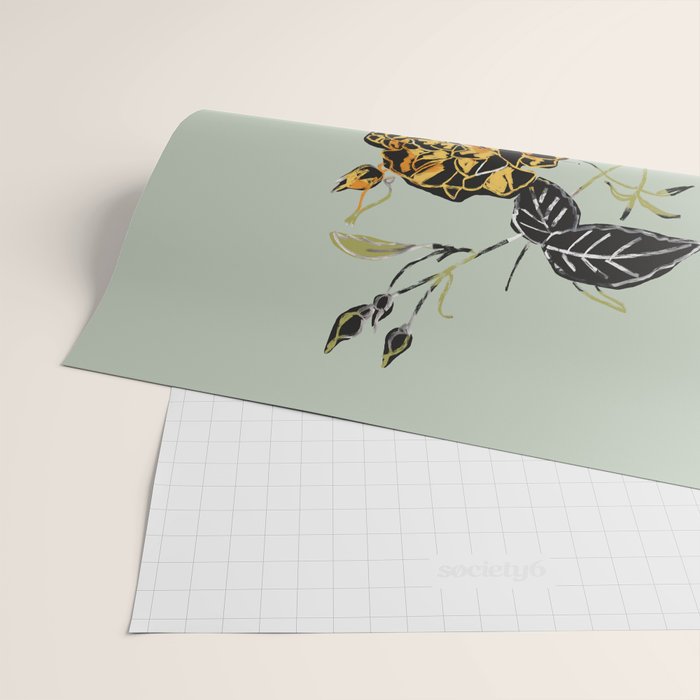 Rose Line Art  Wrapping Paper Gallery Image 2
