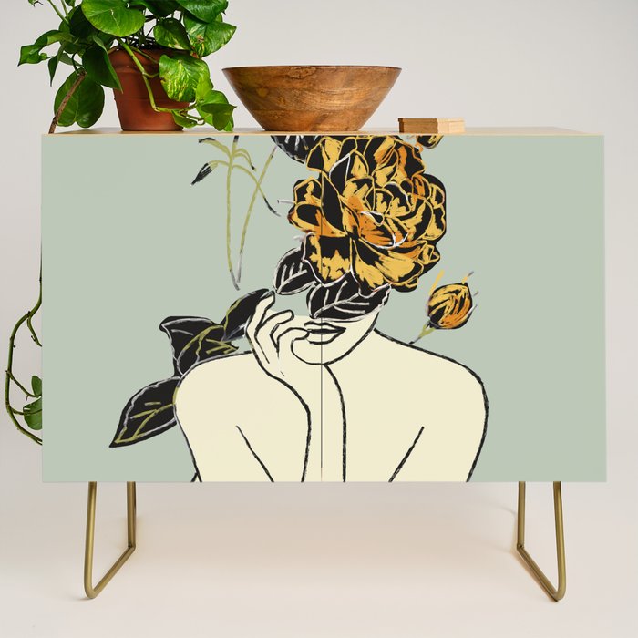Rose Line Art  Credenza Gallery Image 1