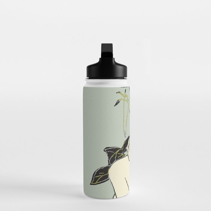 Rose Line Art  Water Bottle Gallery Image 3