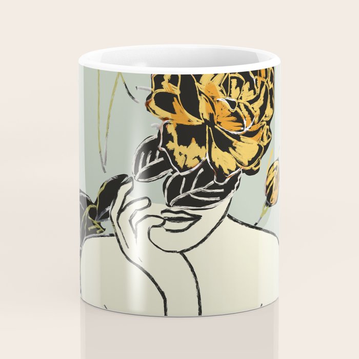 Rose Line Art  Coffee Mug Gallery Image 4