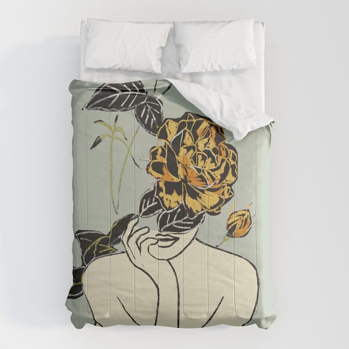 Rose Line Art  Comforter Gallery Image 6