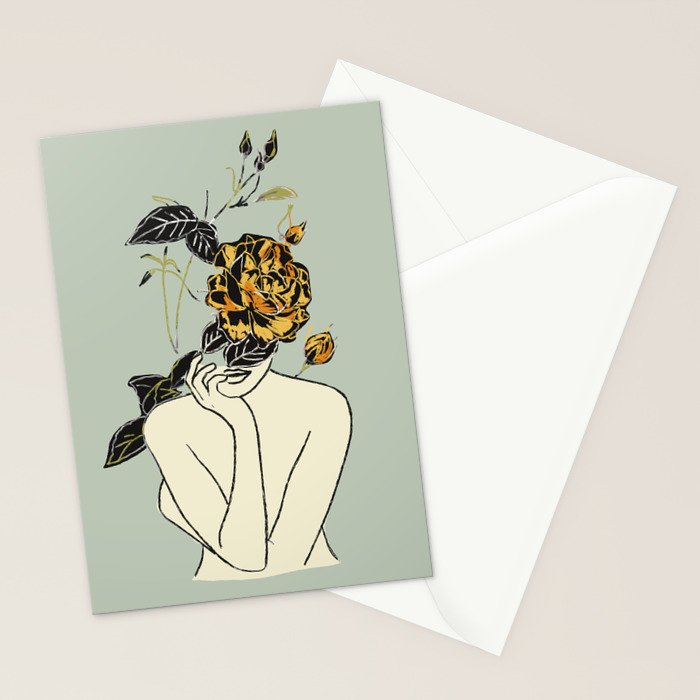 Rose Line Art  Stationery Card Gallery Image 2