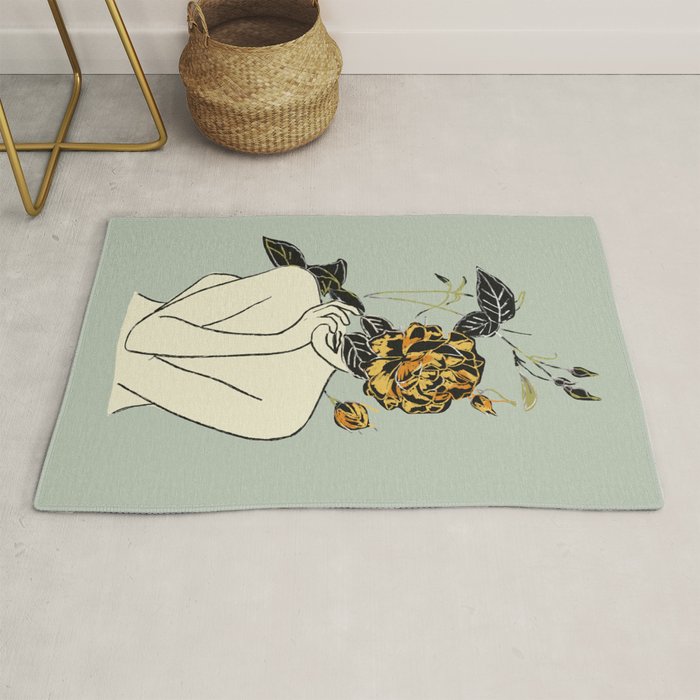 Rose Line Art  Rug Gallery Image 1