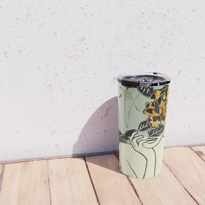Rose Line Art  Travel Mug Gallery Image 4