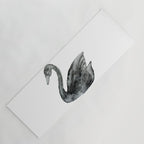 Elegant black white hand painted watercolor swan Yoga Mat Gallery Image 1