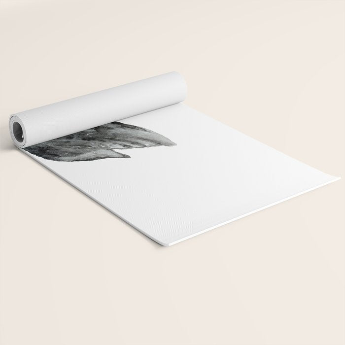 Elegant black white hand painted watercolor swan Yoga Mat Gallery Image 2
