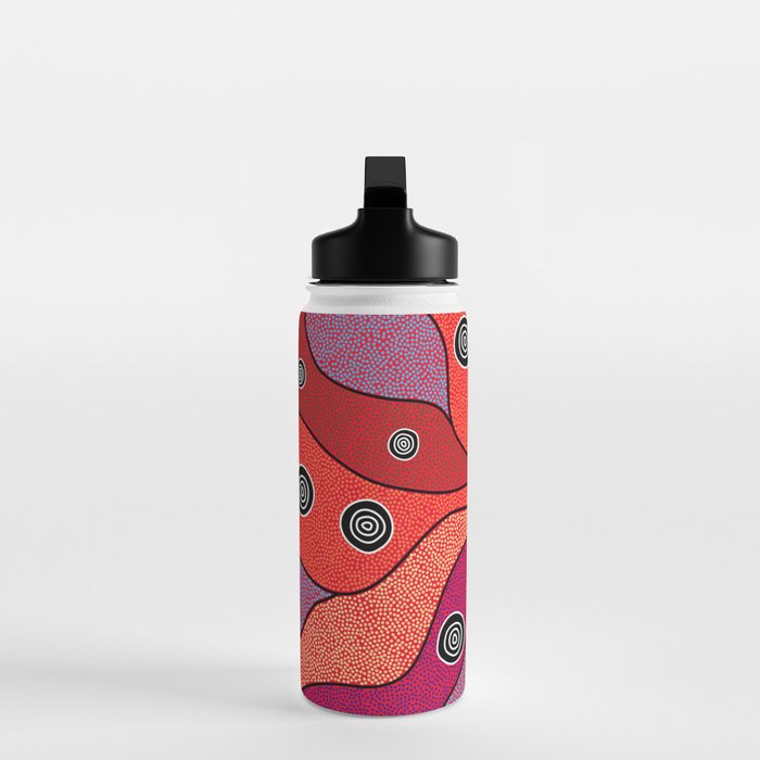 Authentic Aboriginal Art - Central Lands Water Bottle Gallery Image 3
