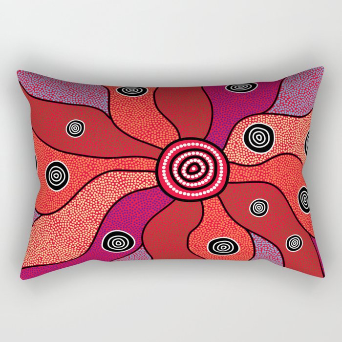 Authentic Aboriginal Art - Central Lands Rectangular Pillow Gallery Image 1