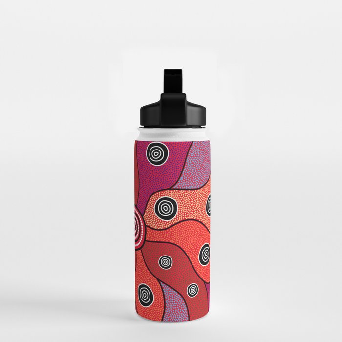 Authentic Aboriginal Art - Central Lands Water Bottle Gallery Image 2