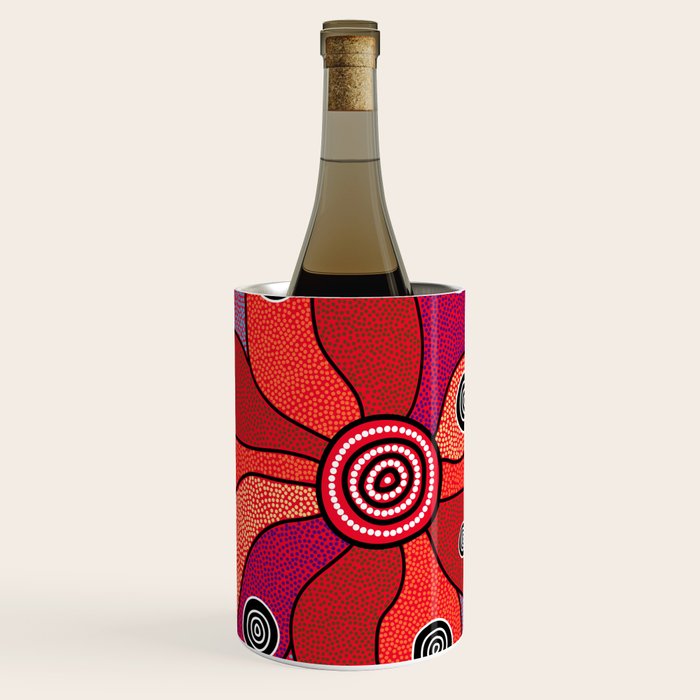 Authentic Aboriginal Art - Central Lands Wine Chiller Gallery Image 1