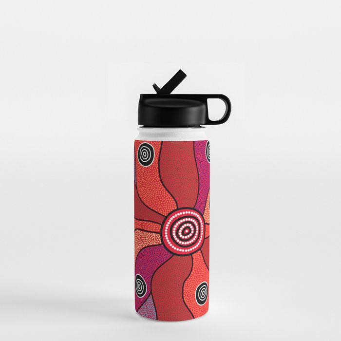 Authentic Aboriginal Art - Central Lands Water Bottle Gallery Image 1