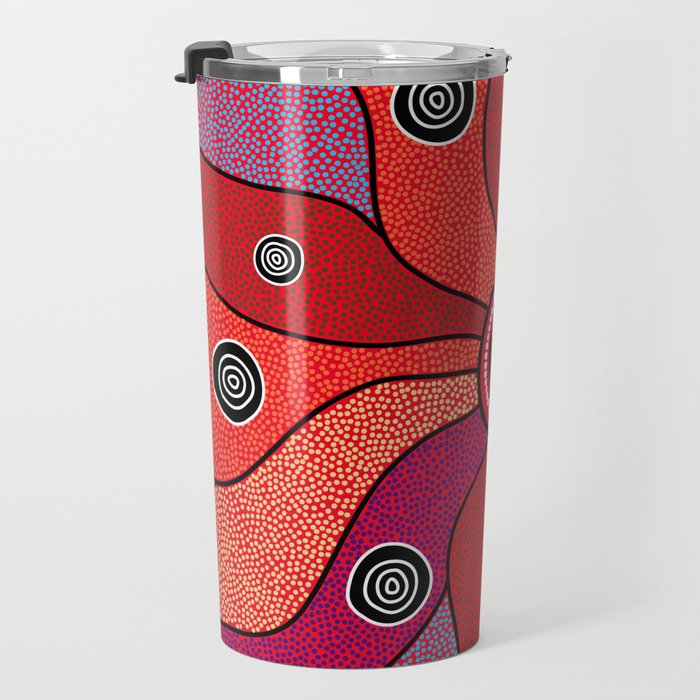 Authentic Aboriginal Art - Central Lands Travel Mug Gallery Image 3