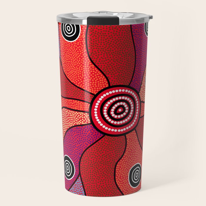 Authentic Aboriginal Art - Central Lands Travel Mug Gallery Image 1