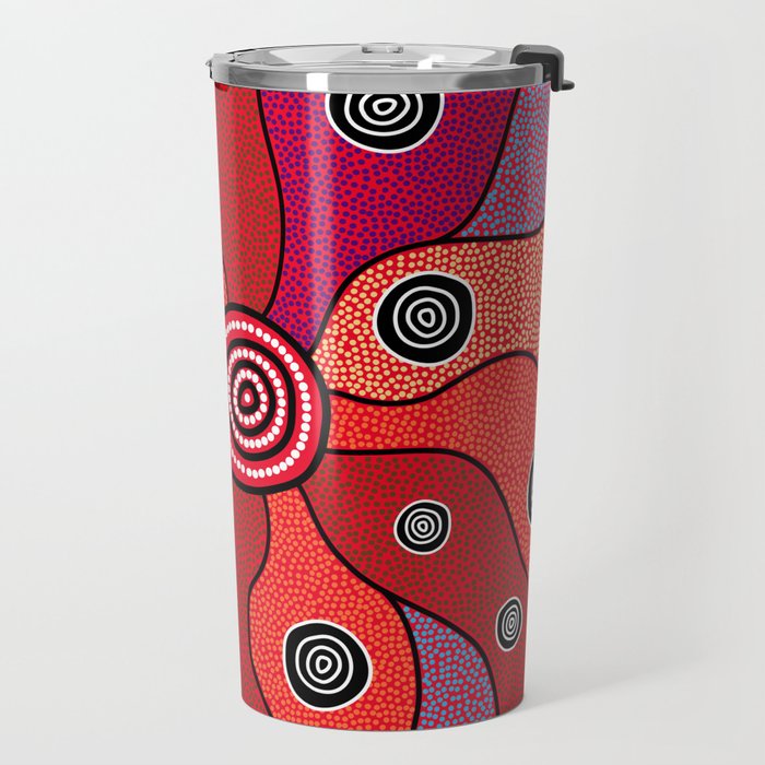 Authentic Aboriginal Art - Central Lands Travel Mug Gallery Image 2