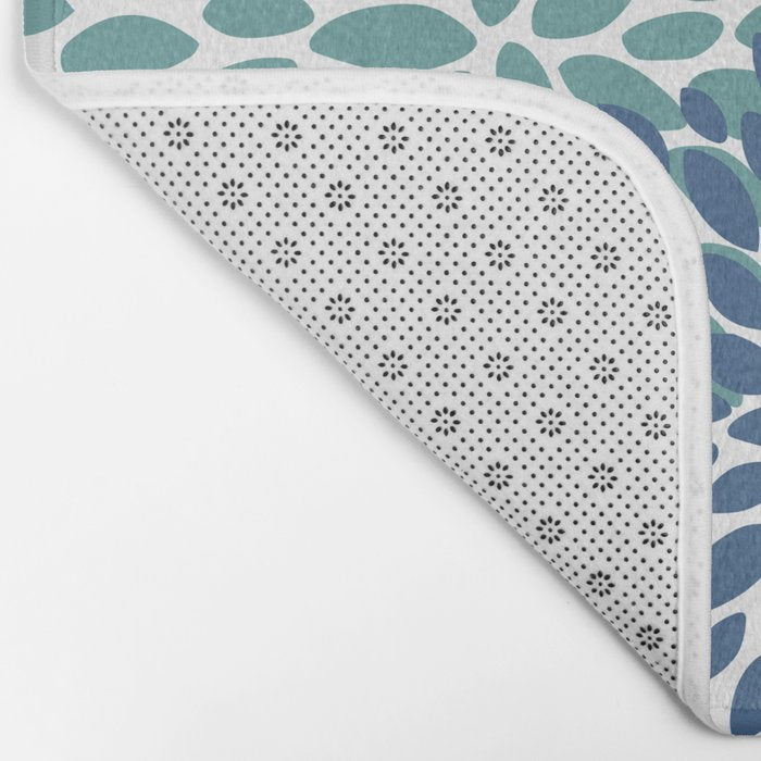 Floral Blooms, Navy, Blue and Teal Bath Mat Gallery Image 2