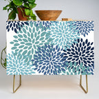 Floral Blooms, Navy, Blue and Teal Credenza Gallery Image 1
