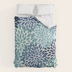 Floral Blooms, Navy, Blue and Teal Duvet Cover Gallery Image 6