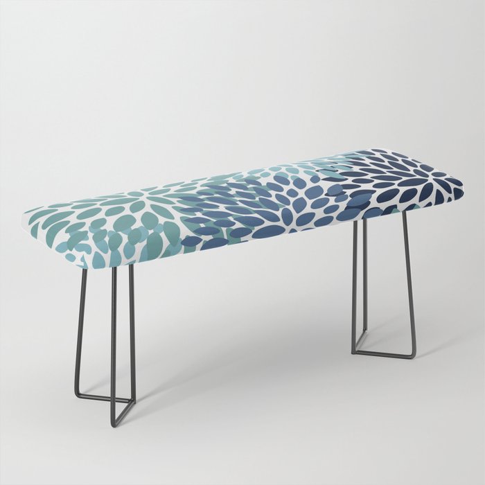 Floral Blooms, Navy, Blue and Teal Bench Gallery Image 1