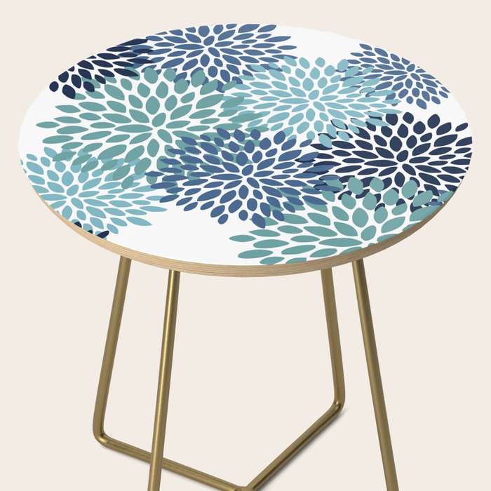 Floral Blooms, Navy, Blue and Teal Side Table Gallery Image 2