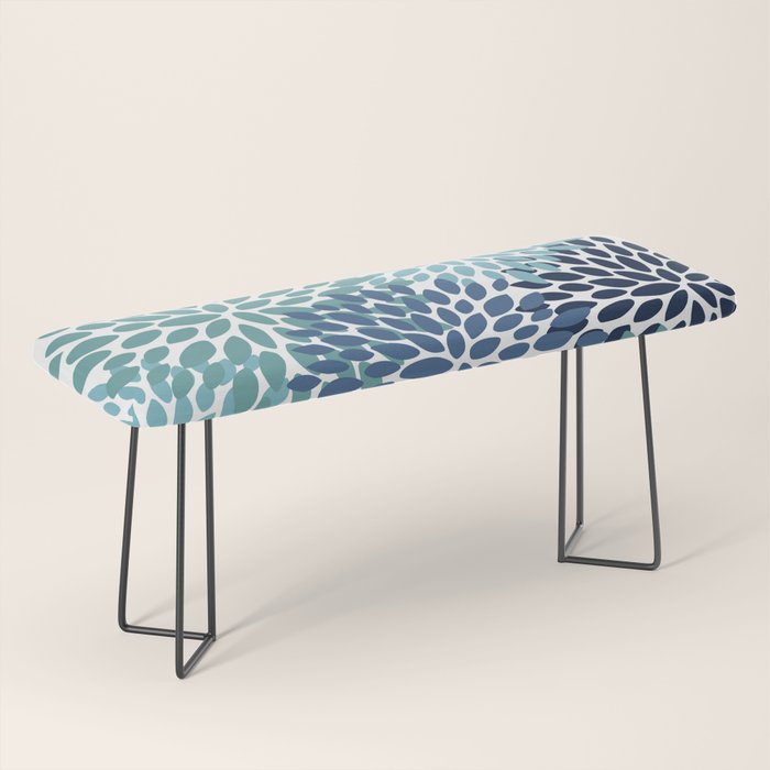 Floral Blooms, Navy, Blue and Teal Bench Gallery Image 1