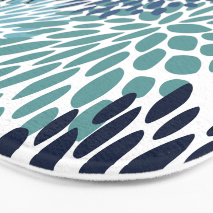 Floral Blooms, Navy, Blue and Teal Bath Mat Gallery Image 3